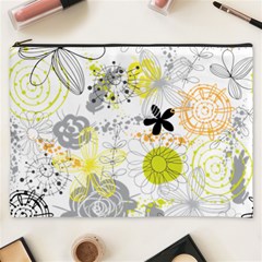 Doodle Flowers Hand Drawing Pattern Cosmetic Bag (xxxl) by danenraven