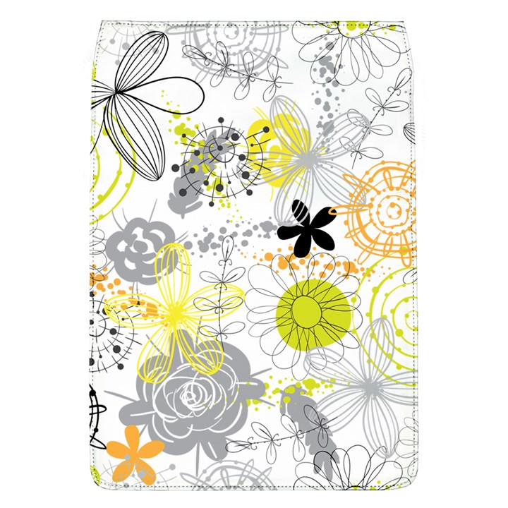 Doodle Flowers Hand Drawing Pattern Removable Flap Cover (L)