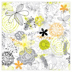 Doodle Flowers Hand Drawing Pattern Lightweight Scarf 