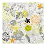 Doodle Flowers Hand Drawing Pattern Banner and Sign 3  x 3  Front