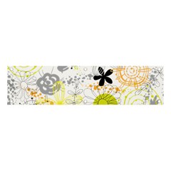 Doodle Flowers Hand Drawing Pattern Banner And Sign 4  X 1 