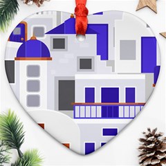 Background Santorini Greece Ornament (heart) by Ravend