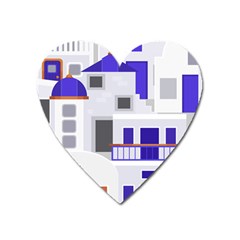 Background Santorini Greece Heart Magnet by Ravend