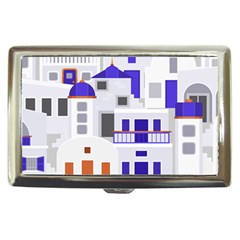 Background Santorini Greece Cigarette Money Case by Ravend