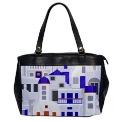 Background Santorini Greece Oversize Office Handbag by Ravend