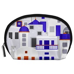 Background Santorini Greece Accessory Pouch (large) by Ravend