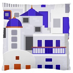 Background Santorini Greece Large Flano Cushion Case (one Side) by Ravend