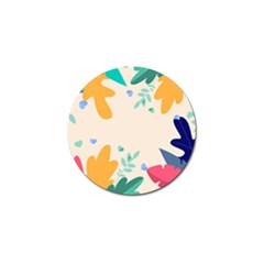 Border Leaves Design Frame Golf Ball Marker by Ravend