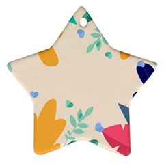 Border Leaves Design Frame Star Ornament (two Sides) by Ravend