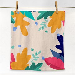 Border Leaves Design Frame Face Towel by Ravend