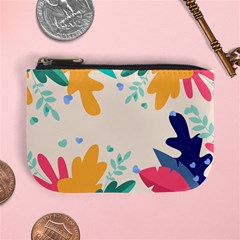 Border Leaves Design Frame Mini Coin Purse by Ravend