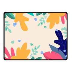 Border Leaves Design Frame Fleece Blanket (small) by Ravend