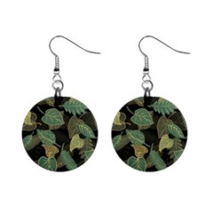 Autumn Fallen Leaves Dried Leaves Mini Button Earrings by Ravend