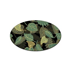 Autumn Fallen Leaves Dried Leaves Sticker Oval (10 Pack) by Ravend