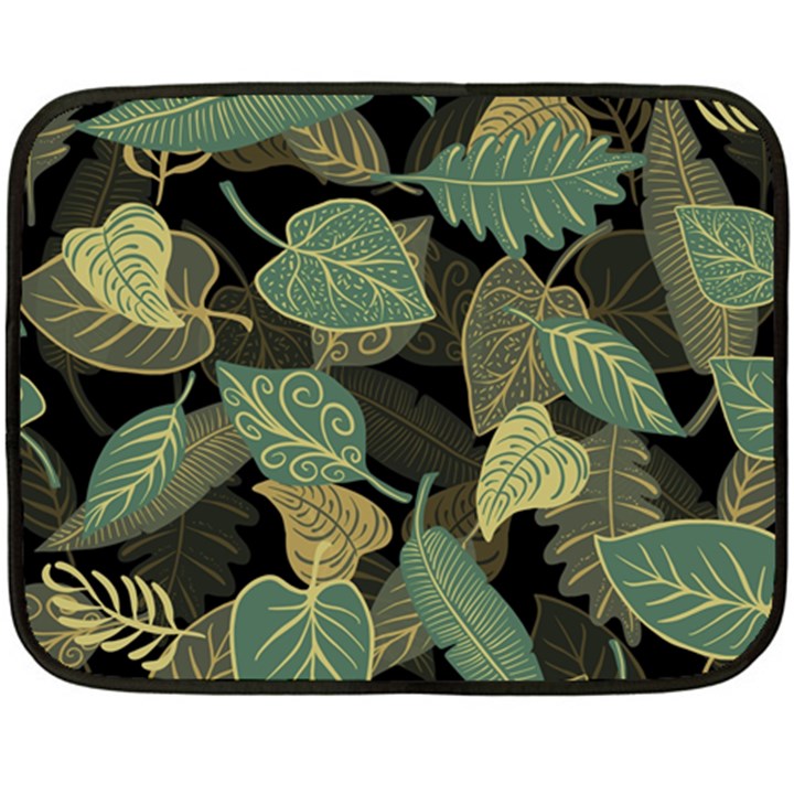 Autumn Fallen Leaves Dried Leaves Double Sided Fleece Blanket (Mini) 