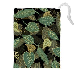 Autumn Fallen Leaves Dried Leaves Drawstring Pouch (4xl) by Ravend