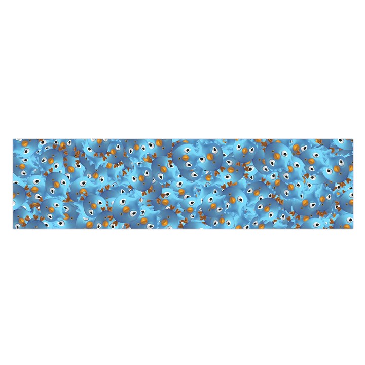 Angry baby chicken illustration random pattern Oblong Satin Scarf (16  x 60 )