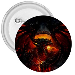 Red And Black Dragon Fire 3  Buttons by danenraven