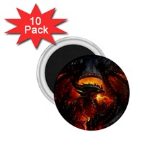 Red And Black Dragon Fire 1 75  Magnets (10 Pack)  by danenraven