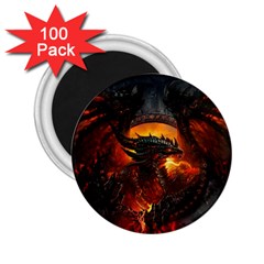 Red And Black Dragon Fire 2 25  Magnets (100 Pack)  by danenraven