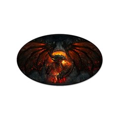 Red And Black Dragon Fire Sticker (oval) by danenraven