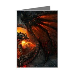 Red And Black Dragon Fire Mini Greeting Card by danenraven