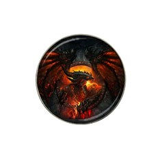 Red And Black Dragon Fire Hat Clip Ball Marker (4 Pack) by danenraven