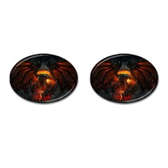 Red And Black Dragon Fire Cufflinks (oval) by danenraven