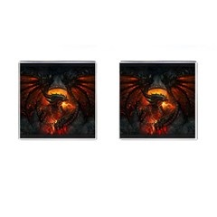 Red And Black Dragon Fire Cufflinks (square) by danenraven