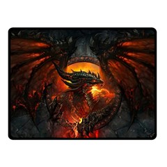 Red And Black Dragon Fire Fleece Blanket (small) by danenraven