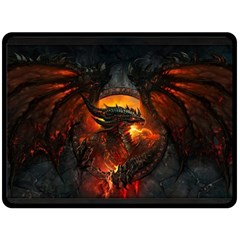 Red And Black Dragon Fire Double Sided Fleece Blanket (large)  by danenraven