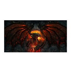 Red And Black Dragon Fire Satin Wrap 35  X 70  by danenraven