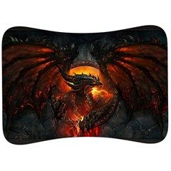 Red And Black Dragon Fire Velour Seat Head Rest Cushion by danenraven