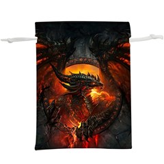 Red And Black Dragon Fire  Lightweight Drawstring Pouch (xl) by danenraven