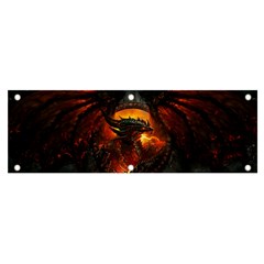 Red And Black Dragon Fire Banner And Sign 6  X 2 