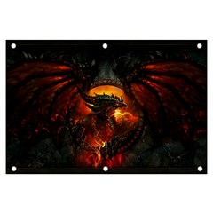 Red And Black Dragon Fire Banner And Sign 6  X 4  by danenraven