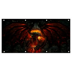 Red And Black Dragon Fire Banner And Sign 8  X 4  by danenraven