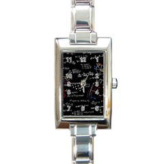 Black Background Text Overlay  Mathematics Formula Rectangle Italian Charm Watch by danenraven