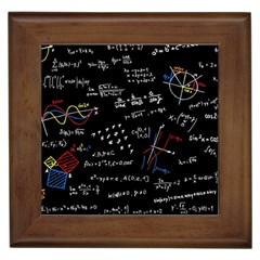 Black Background Text Overlay  Mathematics Formula Framed Tile by danenraven