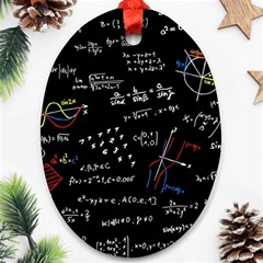 Black Background Text Overlay  Mathematics Formula Ornament (oval) by danenraven