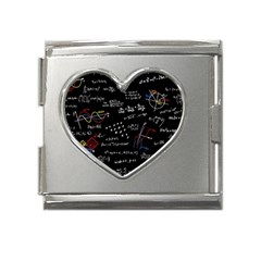 Black Background Text Overlay  Mathematics Formula Mega Link Heart Italian Charm (18mm)