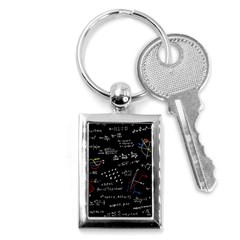 Black Background Text Overlay  Mathematics Formula Key Chain (rectangle) by danenraven