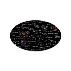 Black Background Text Overlay  Mathematics Formula Sticker Oval (100 Pack)