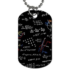 Black Background Text Overlay  Mathematics Formula Dog Tag (two Sides) by danenraven