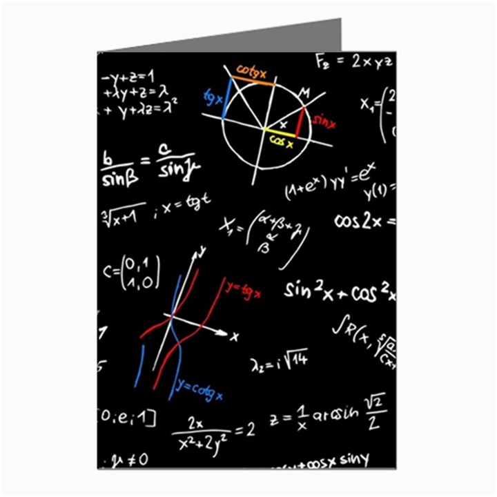 Black Background Text Overlay  Mathematics Formula Greeting Cards (Pkg of 8)