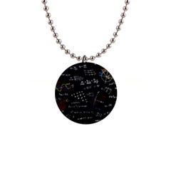 Black Background Text Overlay  Mathematics Formula 1  Button Necklace by danenraven