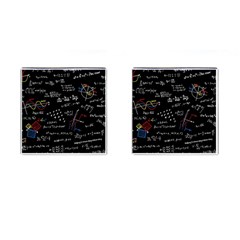 Black Background Text Overlay  Mathematics Formula Cufflinks (square) by danenraven