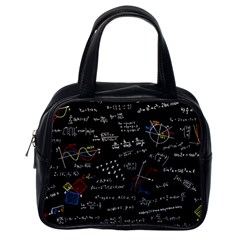 Black Background Text Overlay  Mathematics Formula Classic Handbag (one Side) by danenraven