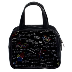 Black Background Text Overlay  Mathematics Formula Classic Handbag (two Sides) by danenraven