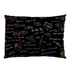 Black Background Text Overlay  Mathematics Formula Pillow Case by danenraven